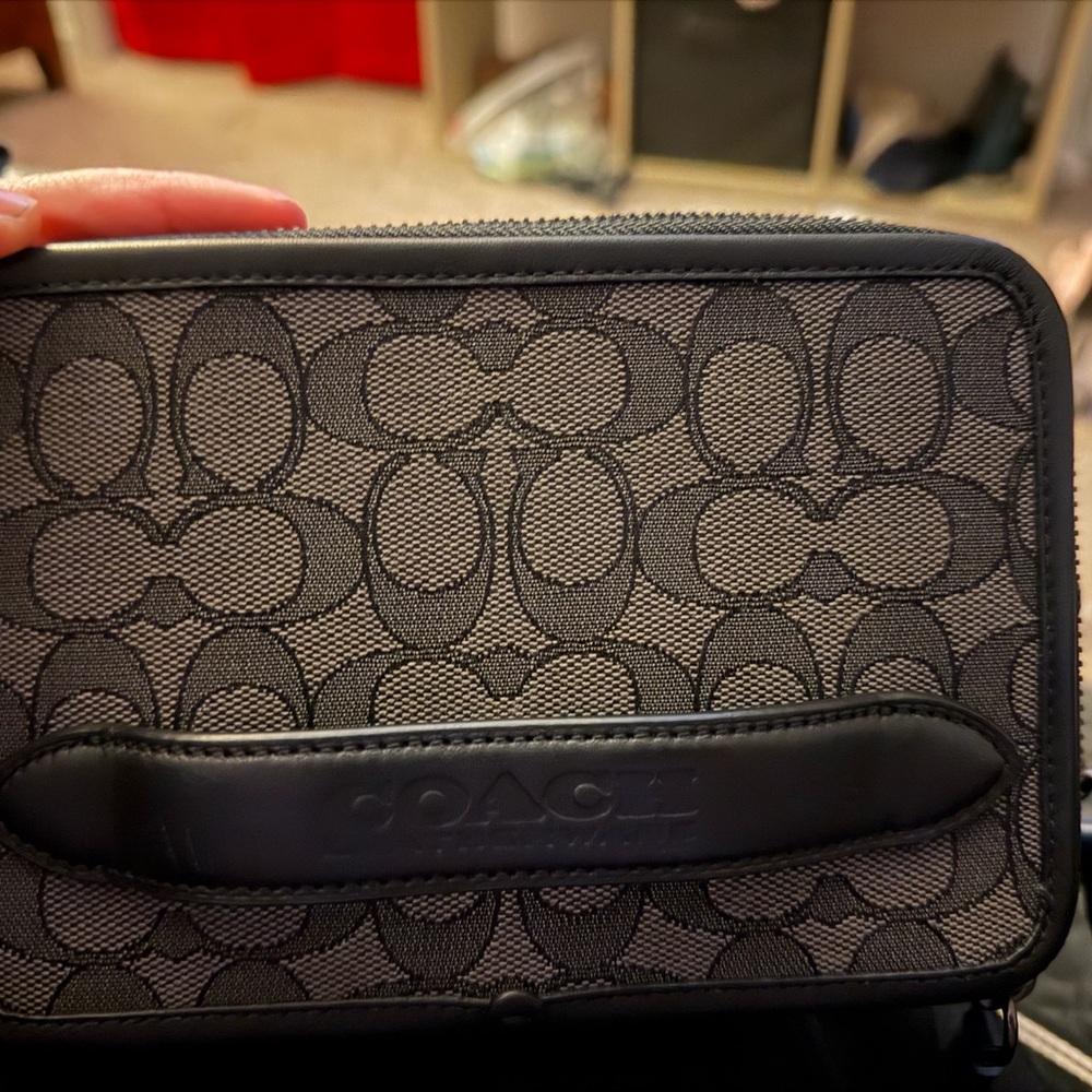 Coach Black and Gray Men's Belt Bag